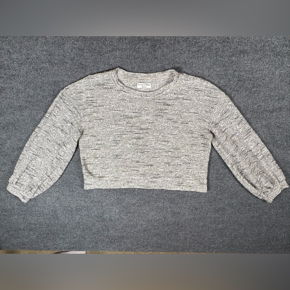 Madewell Texture & Thread Women’s Cropped Balloon Sleeve Sweater Size Medium